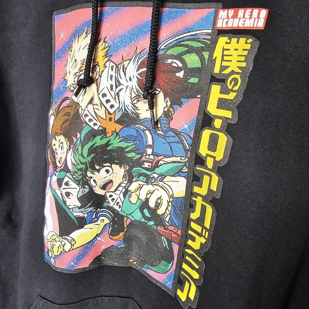 My Hero Academia Funimation Black Hoodie Mens Medium Anime Graphic Deku‎ Bakugo